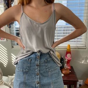 Cute silver flowy tank top!